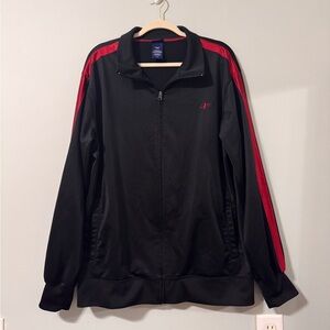 NordicTrack Men’s Full Zip Track Jacket Black Red Stripes Size XL